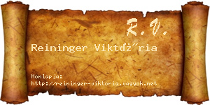 Reininger Viktória névjegykártya
